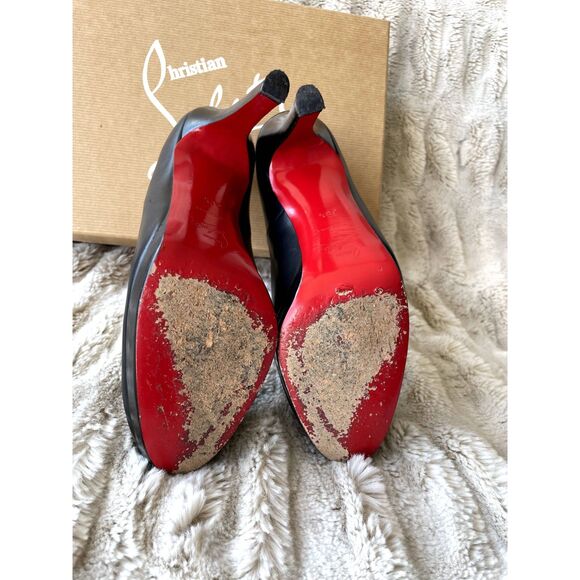 Louboutin Bruges 120 Black Leather Pumps Size 38.5 (US 8.5) - Picture 7 of 8